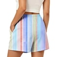 thumbnail image 6 of Jerdar Women's Casual Shorts Striped High Waisted Summer Beach Cover Up Shorts with Pockets L, 6 of 6