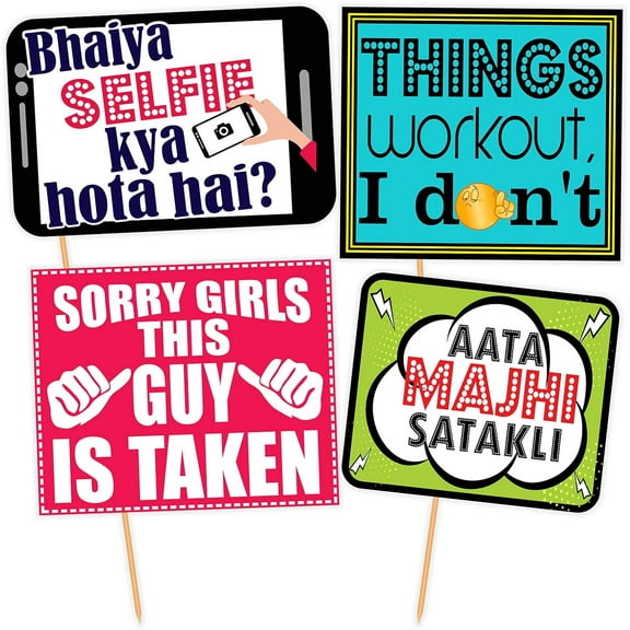 Fun Moment Wedding Party Photo Booth Props - Set of 12