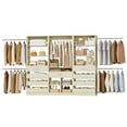 thumbnail image 2 of Aheaplus 3-Piece Closet Storage System,2 Adjustable Wooden Closet Units (8 Drawers & 8 Hanging Rods) + Freestanding Tower (4 Cubbies) , Heavy-Duty Walk-In Closet Organizer,White Oak, 2 of 5