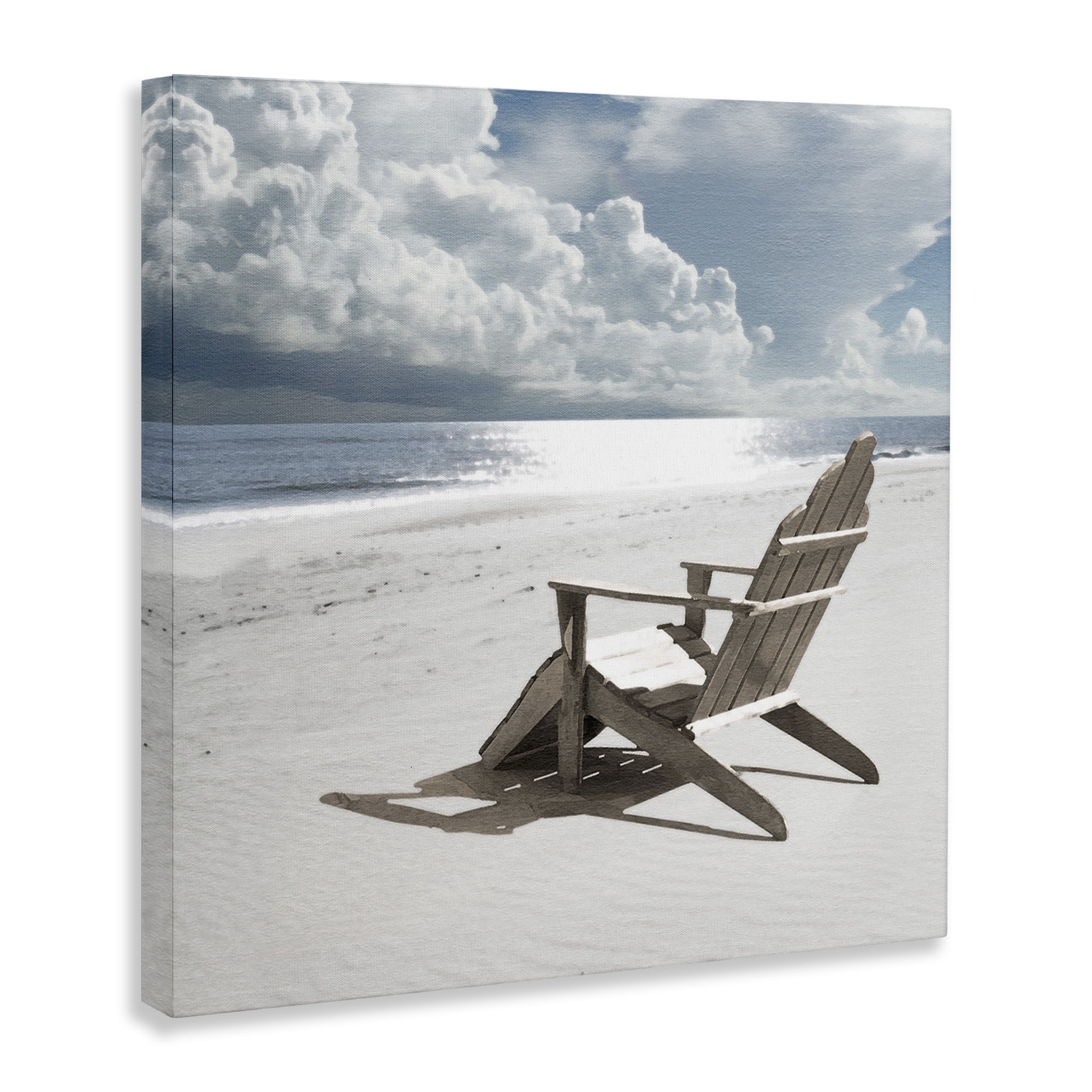Stupell Industries Rolling Clouds Beach Coastal Photography Gallery Wrapped Canvas Art Print Wall Art, 30 x 30
