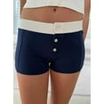 thumbnail image 2 of Women Lounge Shorts, Low Waist Button Closure Floral Print Slim Pajama Shorts Sleepwear, 2 of 7