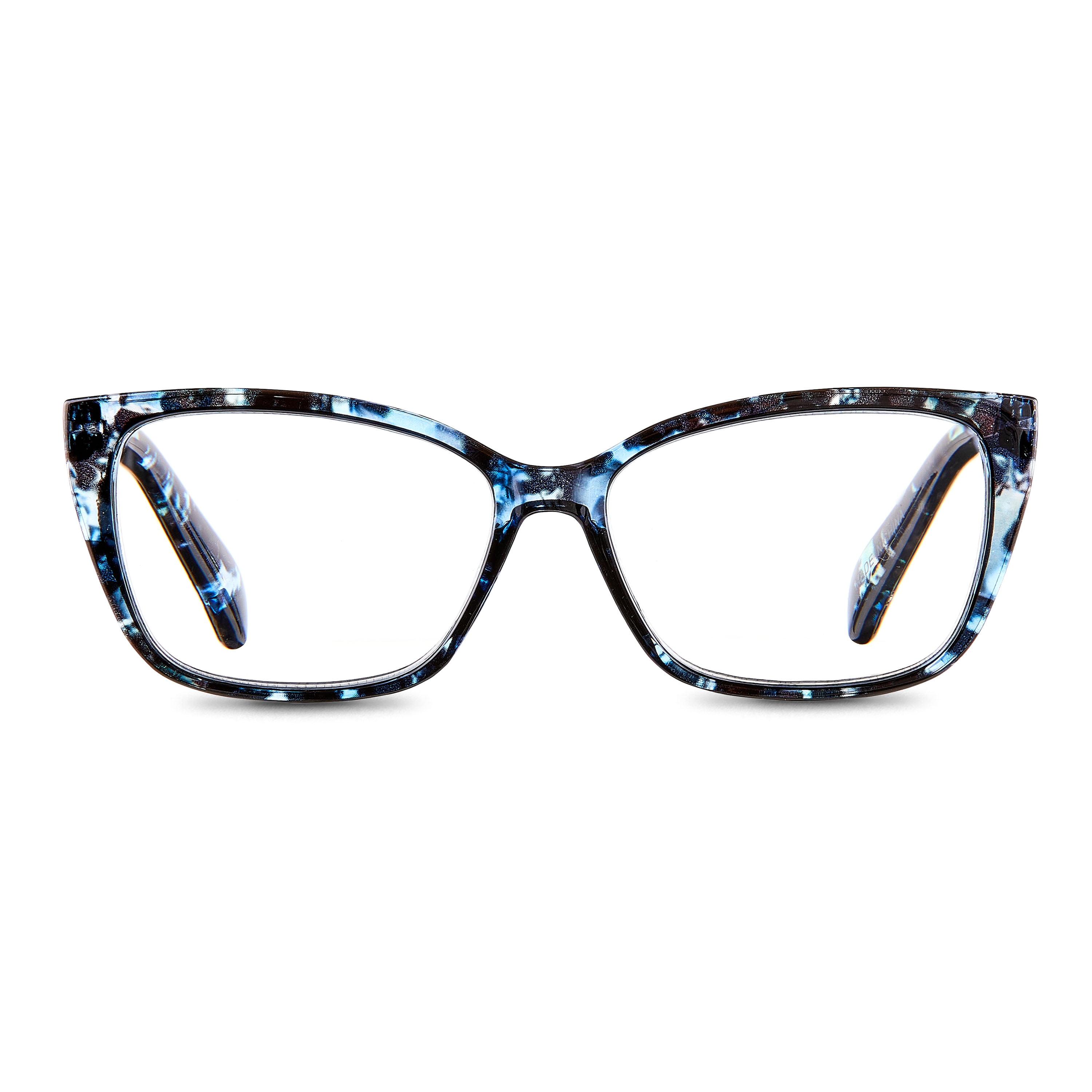 (2 pack) Equate Women's Orchid Cat eye Reading Glasses with Case, Blue Purple Tortoise, +2.50