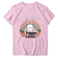 thumbnail image 2 of Ounisa Womens Short Sleeve T Shirt Crew Neck Easter Bunny Printed Cotton Loose Fit Casual Summer Stylish Tops S-2XL, 2 of 5