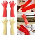 thumbnail image 2 of Guantes de goma extra largos de 38 cm, 1 par, herramienta de limpieza doméstica resistente, guantes para lavar platos, guantes para lavar platos, 2 of 5