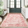 thumbnail image 3 of Pink Rugs for Bedroom Girls 3'x5' Rug Washable Boho Area Rug for Living Room Small Cute Non Slip Throw Carpet for Bedside Dorm Shower Room Soft Light Pink Floral Home Decor Pink 3'x5', 3 of 5