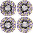thumbnail image 2 of Shower Caps,Pioneer Flower Floral Print Pattern Waterproof Shower Cap for Women 4 Pieces,Double Reusable Hair Cover for Shower PEVA Elastic Stretch Hem, 2 of 7