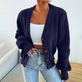 thumbnail image 2 of Purcolt Women's Chunky Knit Open Front Cardigan Sweaters V Neck Button Down Loose Short Cardigan Fall Outerwear Coats, 2 of 6