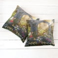 thumbnail image 2 of Ambesonne Nature Throw Pillow Cover 2 Pack, Flowers Blossoms Scene, 16", Charcoal Green Red, 2 of 6