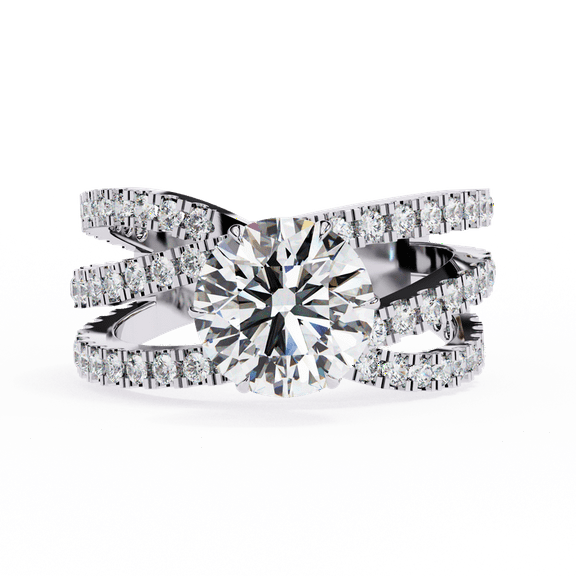 0.81CT Round Brilliant Cut Lab Grown Diamond 10k Gold Shank With Prong Set Engagement Ring, Round Cut Wedding Anniversary Ring For Women