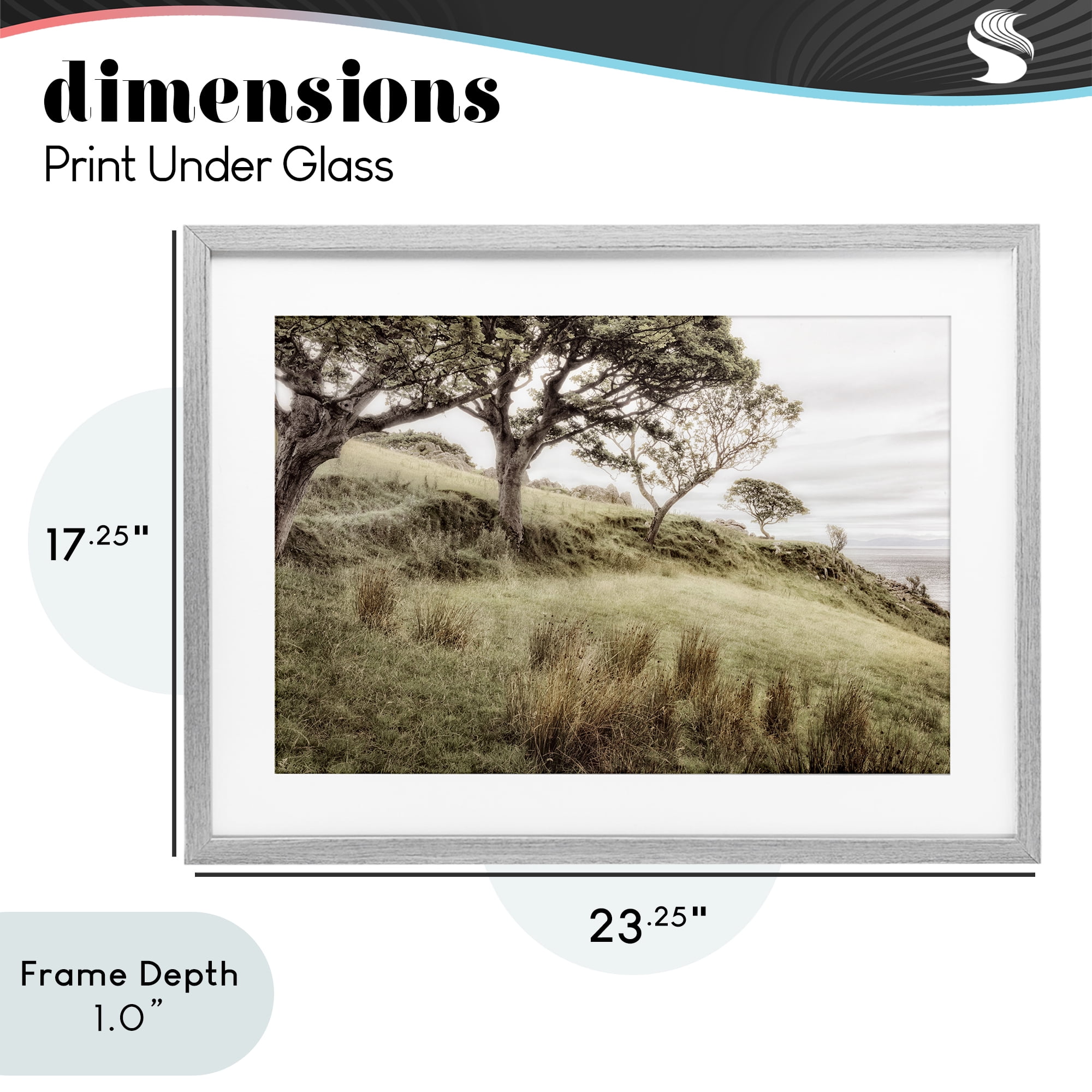 Stupell Industries Irish Hillside Landscape Gray Framed Print Under Glass, design by Andy Amos