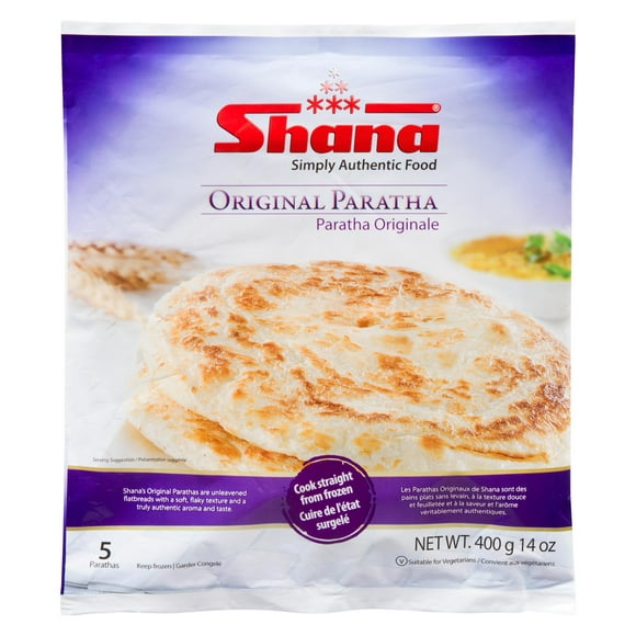 Paratha des pains plats originale Shana de Rubicon 400 g, paq. de 5