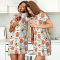 thumbnail image 4 of Fotbe Peach Bata de Dormir para Mujer con Estampado, Camisón de Algodón de Manga Corta, Ropa de Dormir Casual, 4 of 6