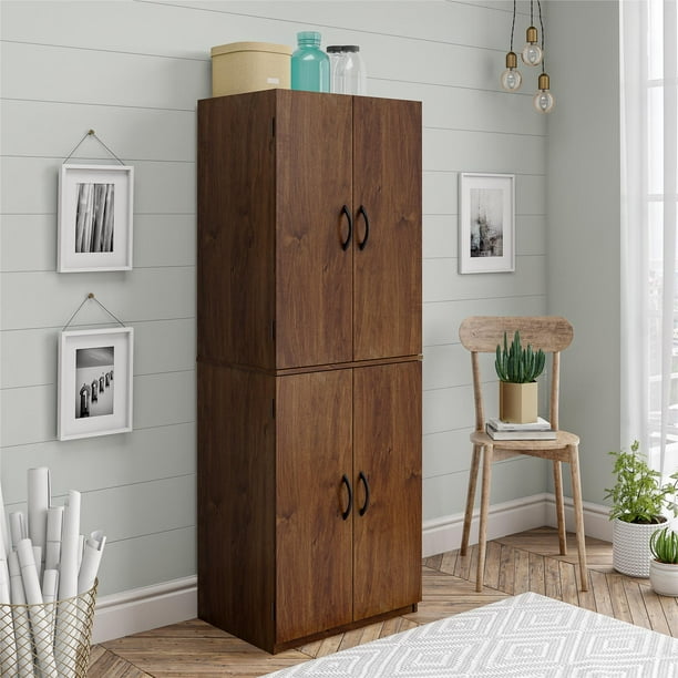 Mainstays 4 Door Storage Cabinet, Espresso - Walmart.com ...