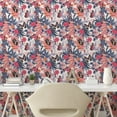 thumbnail image 2 of Ambesonne Floral Peel & Stick Wallpaper for Home, Romantic Aloha Island Jungle, 13"x36", Pastel Pink and Blue Grey, 2 of 5