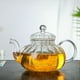 thumbnail image 4 of Tetera de Vidrio con Forma de Calabaza A Rayas, Tetera de Vidrio con Infusor, de Té con Forma de Flor y Hojas de Té., 4 of 5