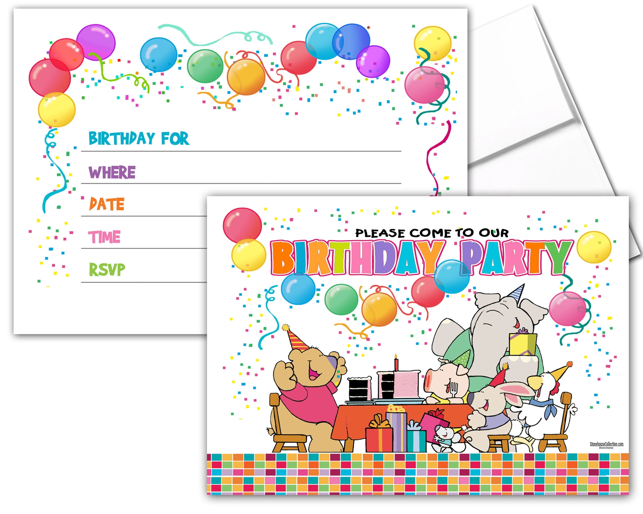 25 kids party invites with envelopes kids birthday invitations 15306 kid birthday invitations