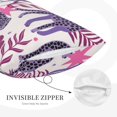 thumbnail image 4 of LNWH Rectangle Pillow Cover, Purple Cheetah Star Leaf Cushion Covers Pillowcase for Couch Bedroom Sofa, 16"x24", 4 of 7