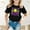 Black, variant on Tween Clothes for Girls Printed Toddler Girl Short Sleeve Shirt Round Neck Girl Summer Clothes Girls Clothing 10-11 Years