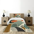 thumbnail image 4 of Ambesonne Monstera Quilted Bedspread Set 2 Pcs, Abstract Boho Mid Century, Twin Size, Burnt Orange Pale Khaki, 4 of 5