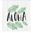 thumbnail image 3 of Ambesonne Aloha Shower Curtain, Tropic Leaves and Inky Text, 69"Wx84"L, Charcoal Grey Green, 3 of 3