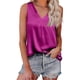 thumbnail image 1 of Camiseta sin mangas de color liso, camiseta sin mangas con cuello en V para mujer, camiseta sin mangas de color liso de satén, camiseta sin mangas de color liso de satén, rendimiento sólido, 1 of 6