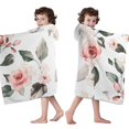 thumbnail image 4 of Pioneer Flower Floral Print Pattern Hooded Bath Towel，50"x30" for Ages 3 To 12 Kids, Quick Dry Lightweight Soft Microfiber Hood Beach Towel Cover Up for Kids, 4 of 7