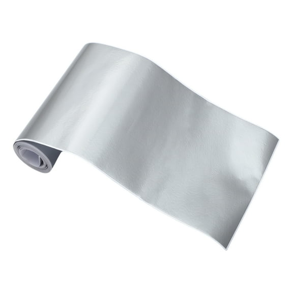 Gloss Silver Tone Car Wrap Film 0.3ft x 5ft Exterior Interior Vinyl Wrap Cover 5.5mil 1 Pc Universal