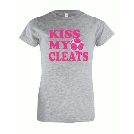 Youth Girls Soccer T-Shirt Kiss My Cleats