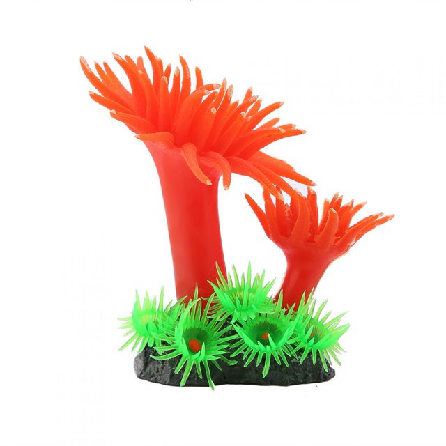 Pecera de silicona, Base de hormigón de Coral, decoración de plantas de simulación, adornos para acuario