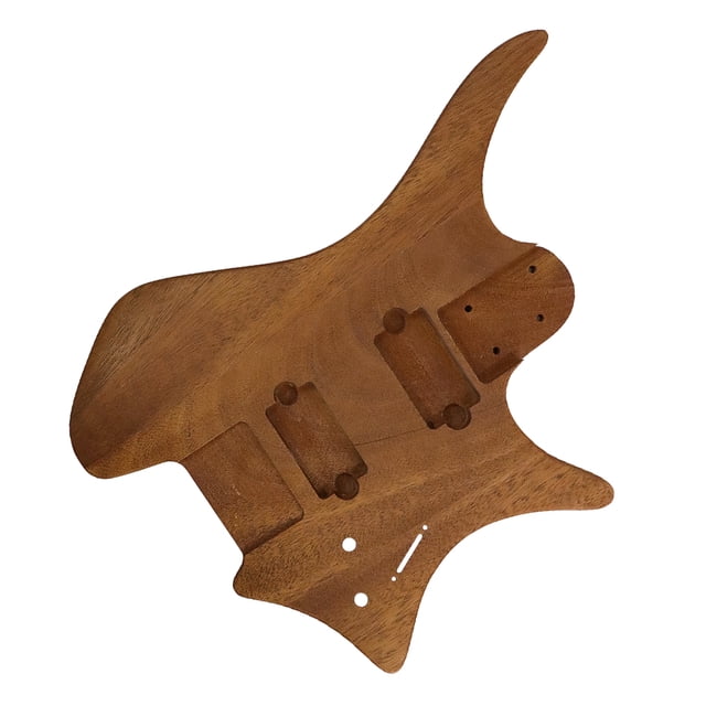 SKISUNO Coffee Solid Guitar Body Unfinished Headless Design for Easy Tuning and String Replacement