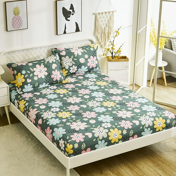 sruoe Fitted Sheet Non-Standard, Size Fitted Bed Sheet, Mattress Protector Cover, Solid Color Extra Soft Comfortable Brushed Microfiber Fitted Sheets, Bottom Sheet for Bed, Hotel Bedding, Green