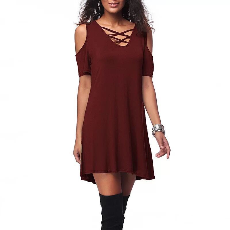 off the shoulder tee shirt dress