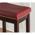thumbnail image 6 of Hawthorne Collections 26" Contemporary Wood/Faux Leather Counter Stool in Red, 6 of 8