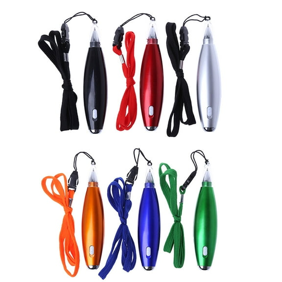 LED Ballpoint Note Pen Stationery Memo Paper Lanyard Pens With Rope Gift