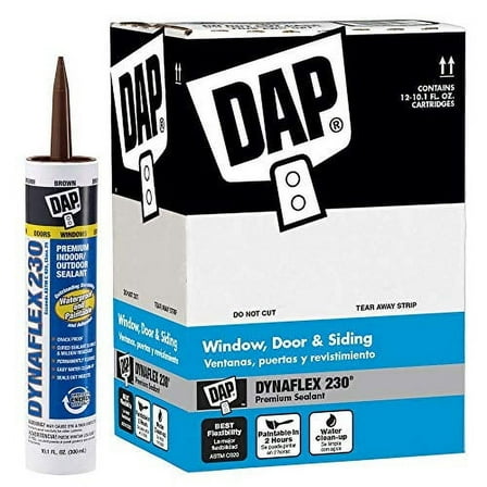12 Pack of 10.1 oz DAP 18302 Dynaflex 230 Brown Premium Window, Door, and Trim Sealant