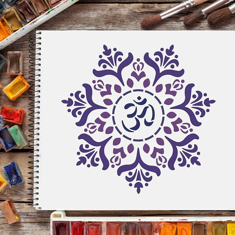 Scrapbook Stencils Flower Mandala Style Wall Painting Album Card Paper  Template