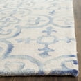 thumbnail image 3 of Safavieh Dip Dye Flower Distressed Wool Runner Rug, Ivory/Blue, 2'3" x 6', 3 of 7