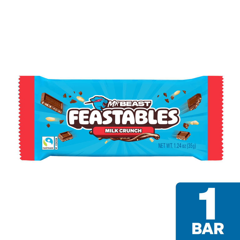 Feastables MrBeast Improved Milk Chocolate Crunch Bar with Crispy