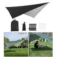 thumbnail image 4 of LOVIVER Waterproof Ripstop Tent Tarp 290cm Camping Windproof Shelter Anti Protection Tarpaulin 5 Ropes Carrying Bag Black, 4 of 8