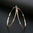 thumbnail image 4 of Soumake Hoop Earrings Good Touch Exquisite Workmanship Rhinestone Decor Big Circle Loop Women Earrings for Date, 4 of 8