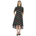 thumbnail image 5 of Phagun Printed Cotton Dress W/ Pockets Mandarin CollarAsymmetrical Knee Length Dress For Women, 5 of 7