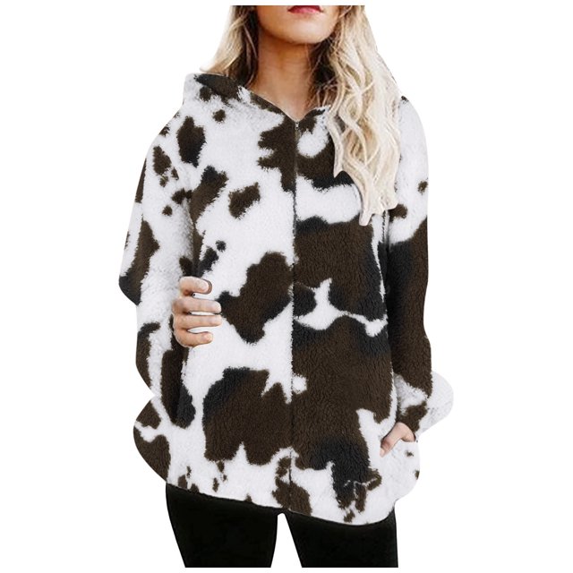 Camiseta de manga larga para mujer a la moda, blusa con estampado de otoño, cárdigan con capucha, abrigo con cremallera de lana, Tops Fridja BV0+4277