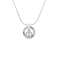 thumbnail image 2 of Delight Jewelry Silvertone Large Greek Letter - Phi - Joy Ring Charm Necklace, 18", 2 of 4