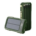 thumbnail image 4 of 10000mAh Solar Power Bank 4 Cable Portable Charger for Cellphone, Green, 4 of 6