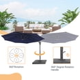 thumbnail image 5 of FLAME&SHADE 11ft Round Outdoor Patio Offset Hanging Cantilever Umbrella with Base for Garden,Deck and Poolside,Navy Blue, 5 of 7
