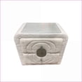 thumbnail image 5 of Shelyn White Teddy Sherpa & Chrome Glass Top Nightstand, 5 of 9