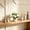 White, variant on Gallickan Artificial Potted Rose Bush, White Faux Flowers with Natural Fiber Pot, Compact 18cm Desktop Office Shelf Decor, 1pc