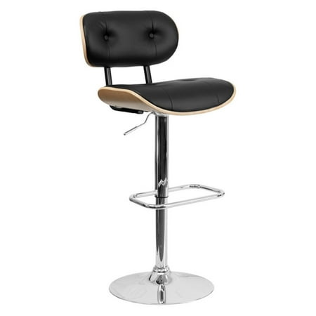 Flash Furniture Bentwood Adjule Height Bar Stool With On Flash Furniture Bentwood Adjule Height Bar Stool With On Tufted Black Vinyl Upholstery