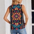 thumbnail image 2 of TaTaai V Neck Satin Printed Women Tank Top Sleeveless Silk-like Soft Machine Washable No Fading Breathable Non See-through Casual Fashion Daily Wear Top Gift, 2 of 7
