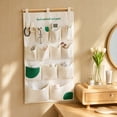 thumbnail image 2 of SLYNSHome 12 Pocket Wall Hanging Organizer,Green Fabric Foldable Wall Mount Storage Bag For Bedroom, Bathroom, Kitchen And Door Sundry Storage, 2 of 8